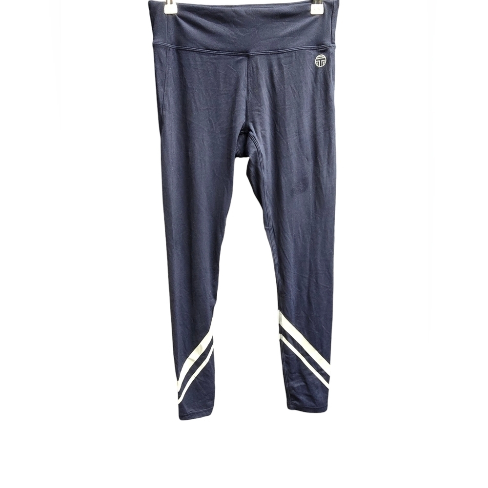 TORY SPORT Cropped Chevron Performance Leggings Navy White Sz. M